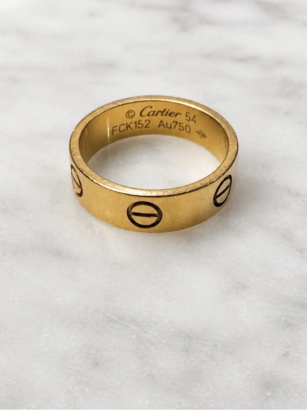Cartier Love Ring Classic Model 18K Yellow Gold Size 54 w/ Box - Picture 2 of 3